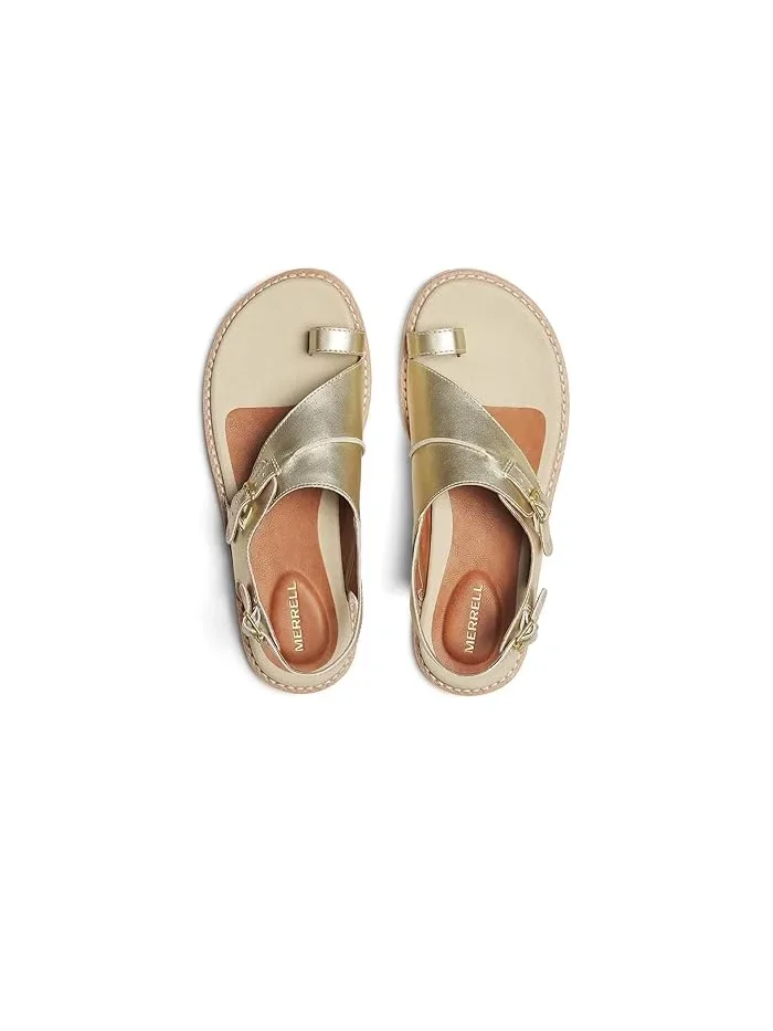 Сандалии кожаные Haven Metallic Backstrap Merrell — изображение 2 из 4, мешковиновый