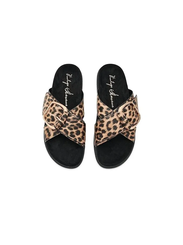 Сандалии с пряжкой Elektra Vintage Havana, Leopard — изображение 2 из 4, леопардовый