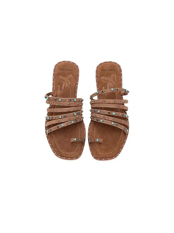 Сандалии с заклепками Santa Fe Free People — изображение 2 из 4, коньячный