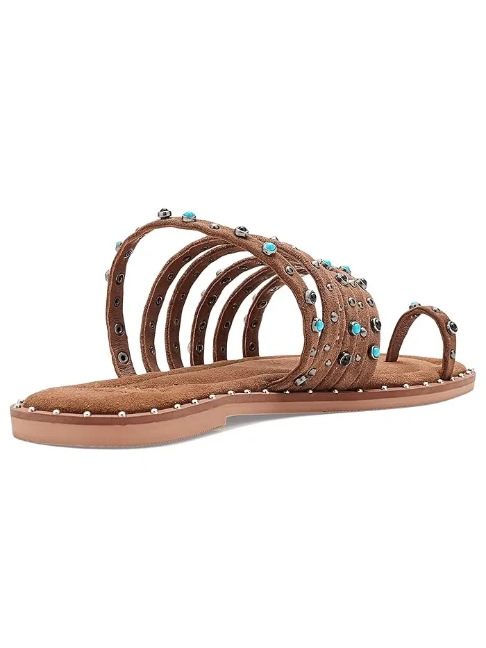 Сандалии с заклепками Santa Fe Free People — изображение 3 из 4, коньячный