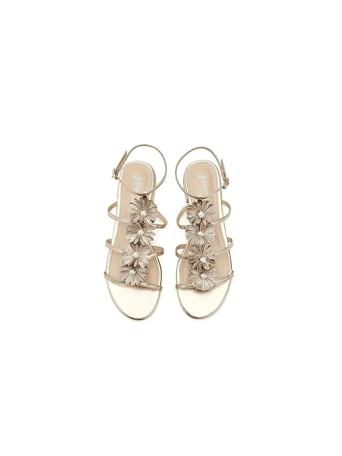 Сандалии с цветами Joyce Blue by Betsey Johnson — изображение 2 из 4, золото