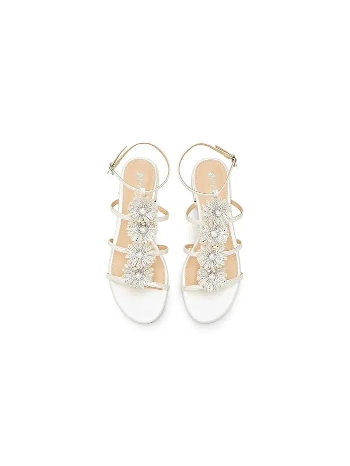 Сандалии с цветочным декором Joyce Blue by Betsey Johnson — изображение 2 из 4, белый