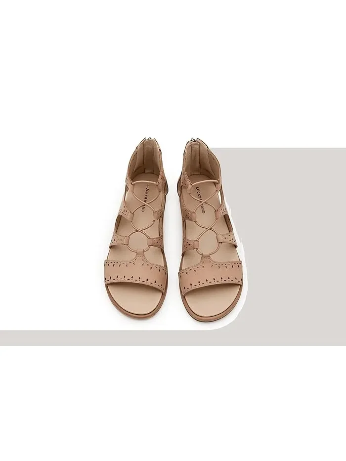 Сандалии гладиатор перфорированные Sartea Lucky Brand — изображение 2 из 4, песочный