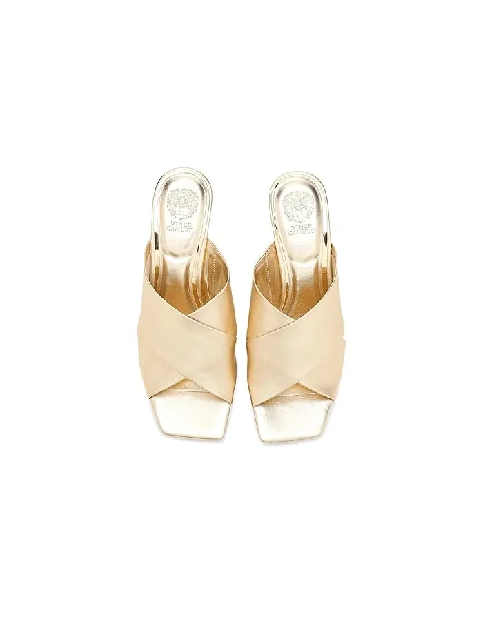 Босоножки-мюли с перекрестными ремешками Kespa Cross Band Vince Camuto — изображение 2 из 4, золотистый