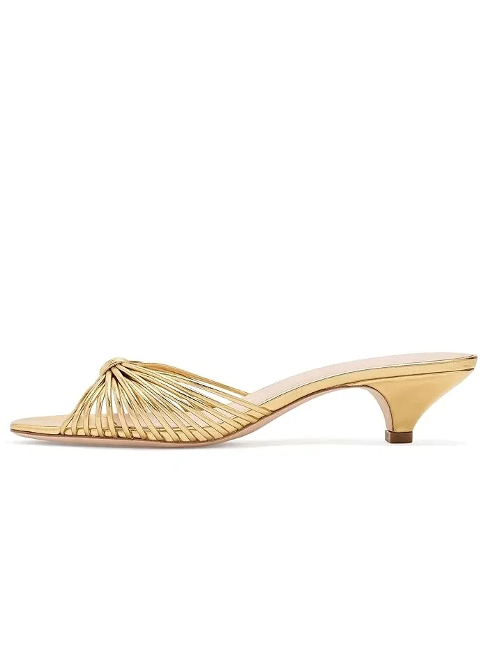 Мюли на каблуке с узлами Dixie Loeffler Randall — изображение 4 из 4, золото