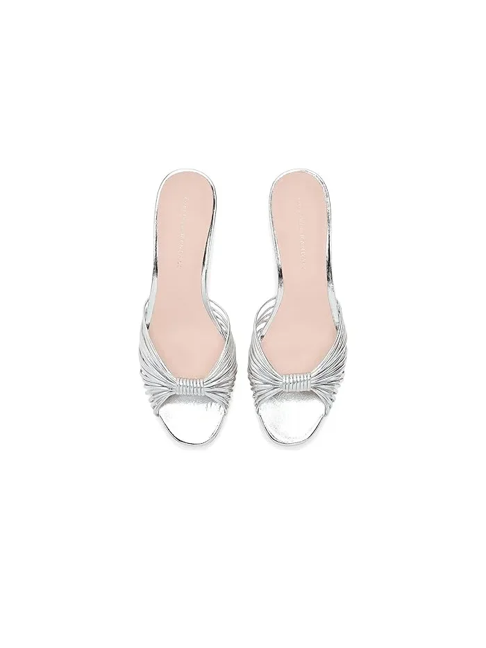 Мюли на каблуке с узлом Dixie Loeffler Randall — изображение 2 из 4, серебряный