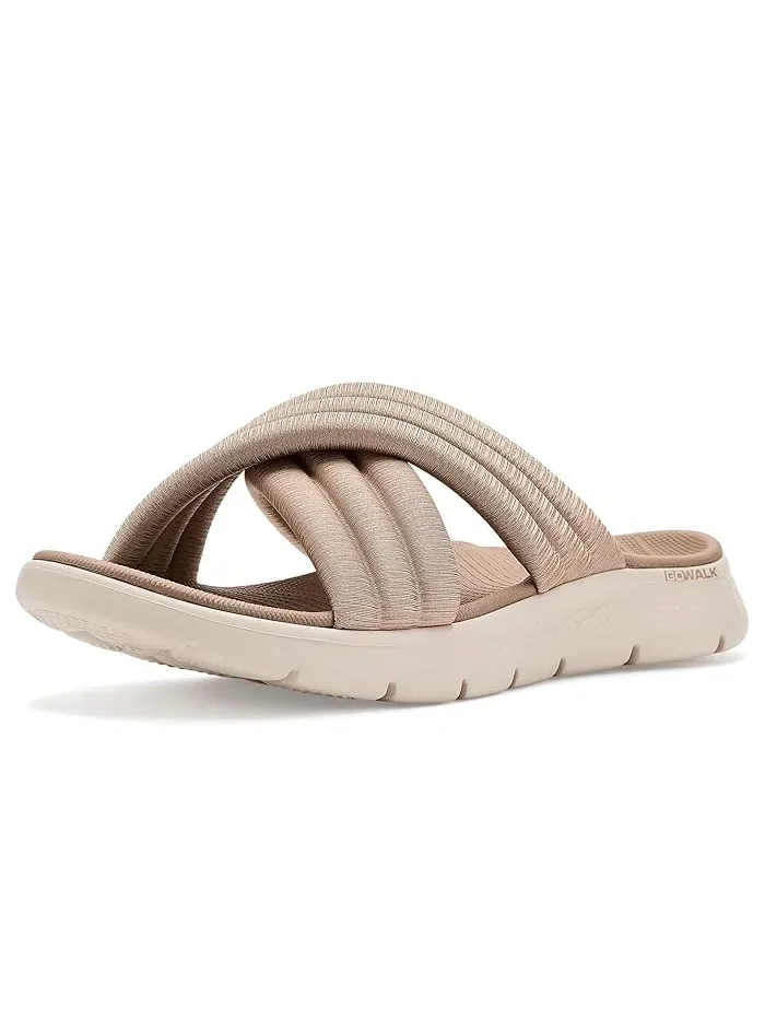 Сандалии с перекрестными ремешками GO Walk Flex Sandal Eleanor SKECHERS — изображение 1 из 4, бежевый