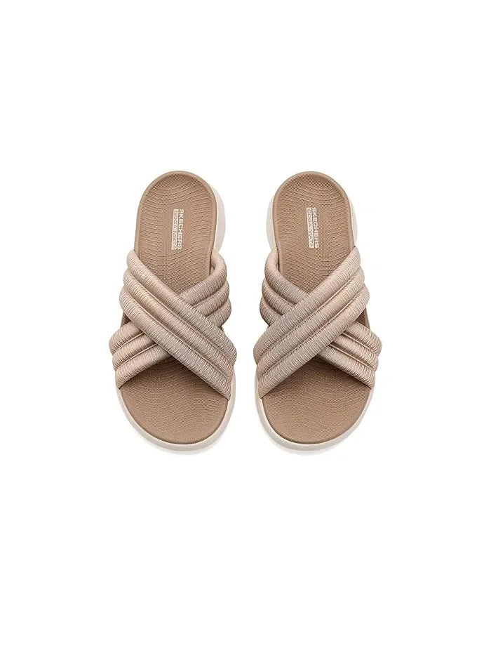 Сандалии с перекрестными ремешками GO Walk Flex Sandal Eleanor SKECHERS — изображение 2 из 4, бежевый