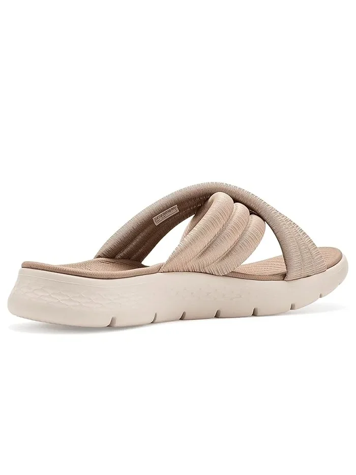 Сандалии с перекрестными ремешками GO Walk Flex Sandal Eleanor SKECHERS — изображение 3 из 4, бежевый