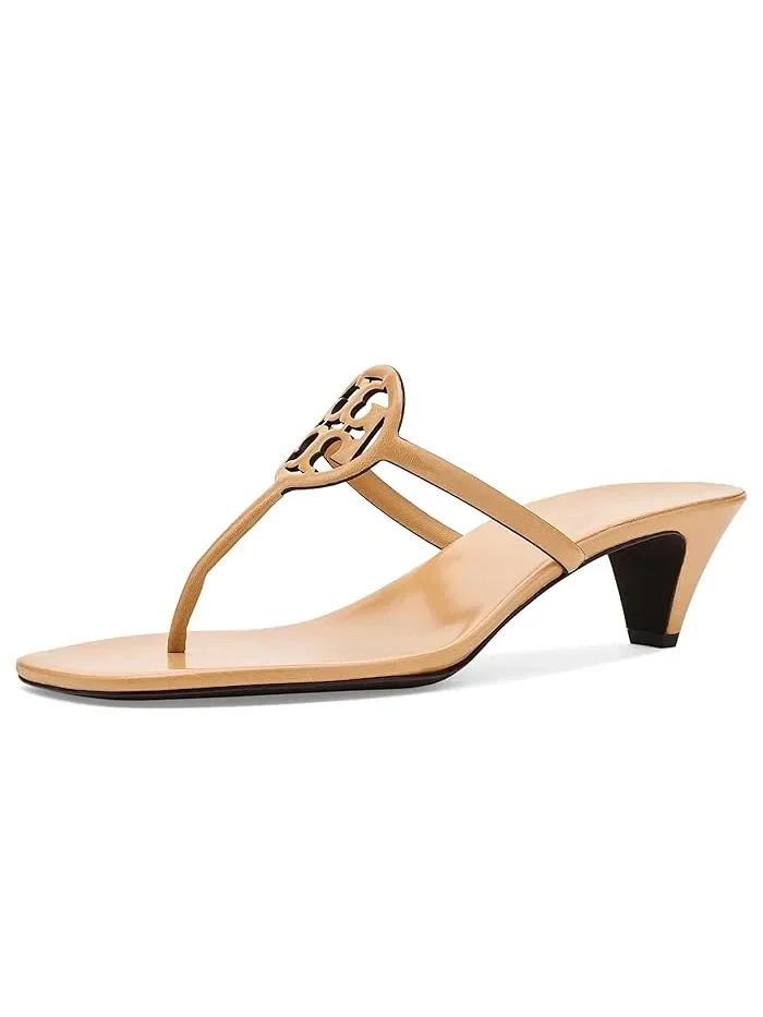 Босоножки на каблуке Miller Capri Tory Burch — изображение 1 из 4, бежевый/бежевый
