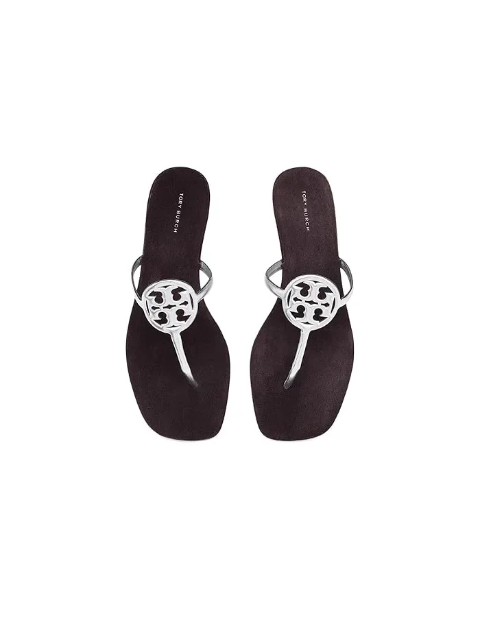 Туфли-сандалии на каблуке Miller Capri Tory Burch — изображение 2 из 4, серебристый