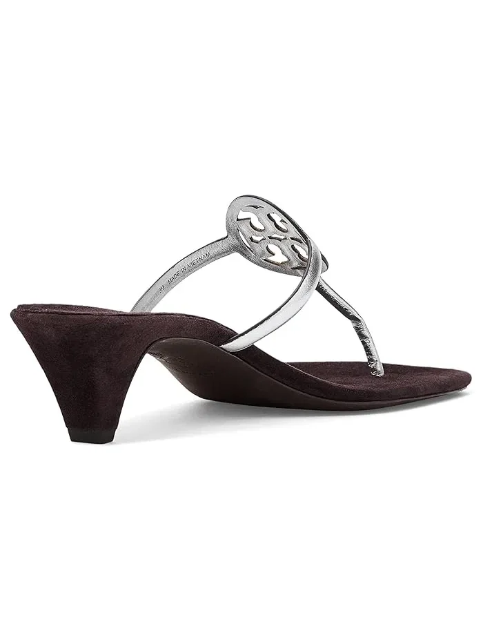 Туфли-сандалии на каблуке Miller Capri Tory Burch — изображение 3 из 4, серебристый