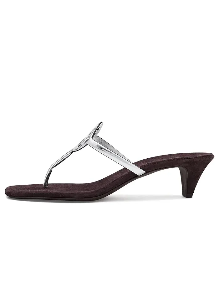 Туфли-сандалии на каблуке Miller Capri Tory Burch — изображение 4 из 4, серебристый