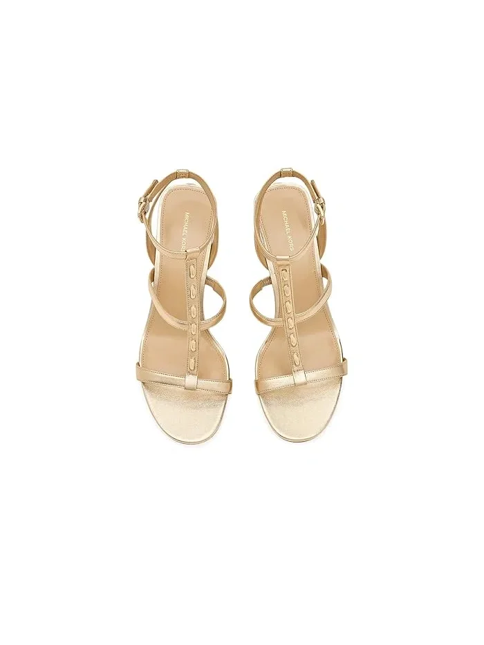 Босоножки на каблуке Nara MICHAEL Michael Kors — изображение 2 из 4, бледный золотистый