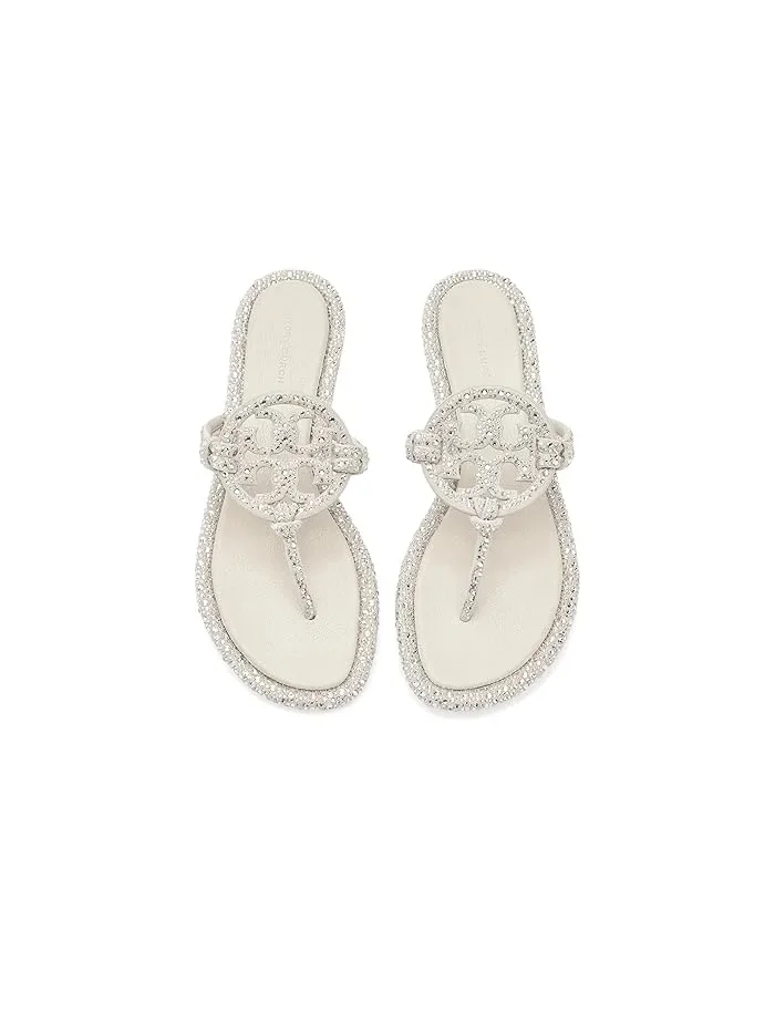 Сандалии с кристаллами Miller Tory Burch — изображение 2 из 4, серебристый
