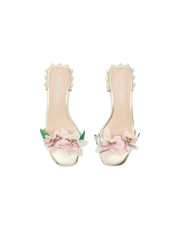 Сандалии с цветочным ремешком Rosia Blue by Betsey Johnson — изображение 2 из 4, светлый золотистый