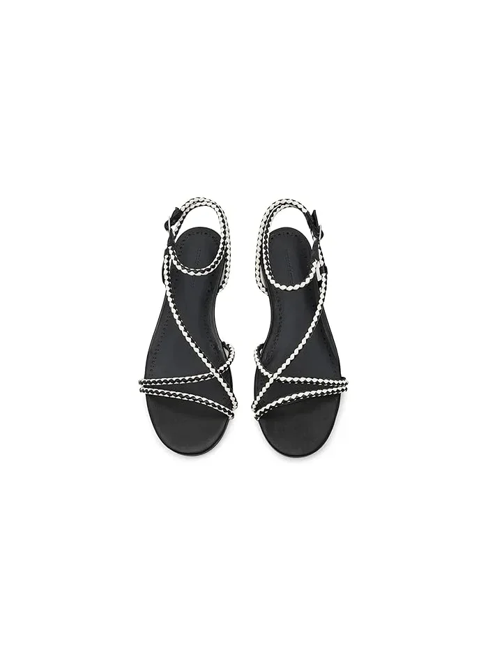 Сандалии с плетением Ayla Rebecca Minkoff — изображение 2 из 4, черный/-белый