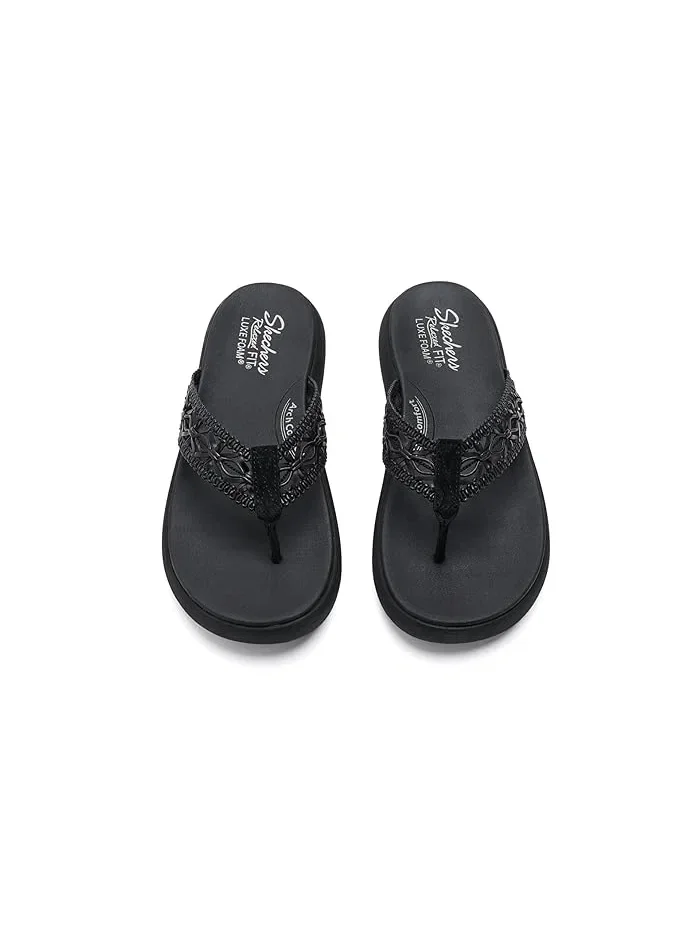 Сандалии с открытым носком Asana Luxe - Ocean Breeze 2 SKECHERS — изображение 2 из 4, черный/черный