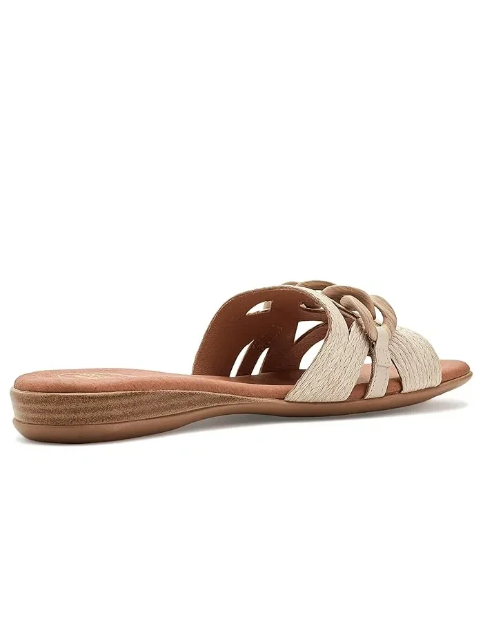 Сандалии с цепочкой Neela Andre Assous, Vanilla Raffia — изображение 3 из 4, ванильный
