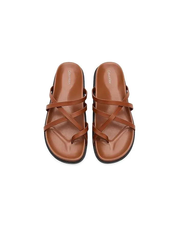 Сандалии с ремешками Helden Calvin Klein, Dark Natural Leather — изображение 2 из 4, бежевый