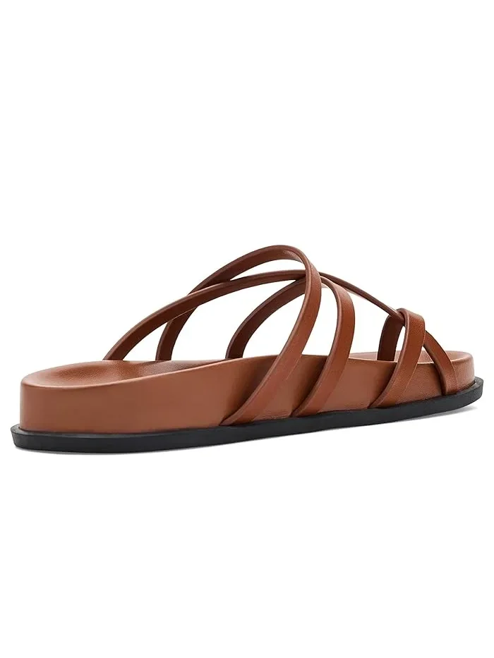 Сандалии с ремешками Helden Calvin Klein, Dark Natural Leather — изображение 3 из 4, бежевый