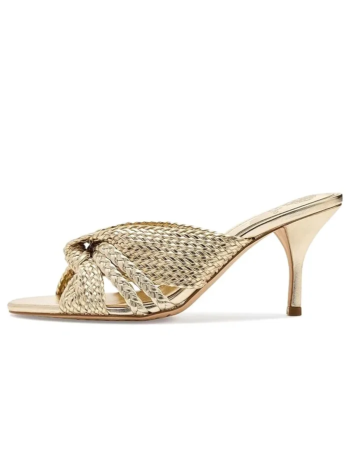 Босоножки-мюли на каблуке с узлом Pheya Vince Camuto — изображение 4 из 4, золотистый
