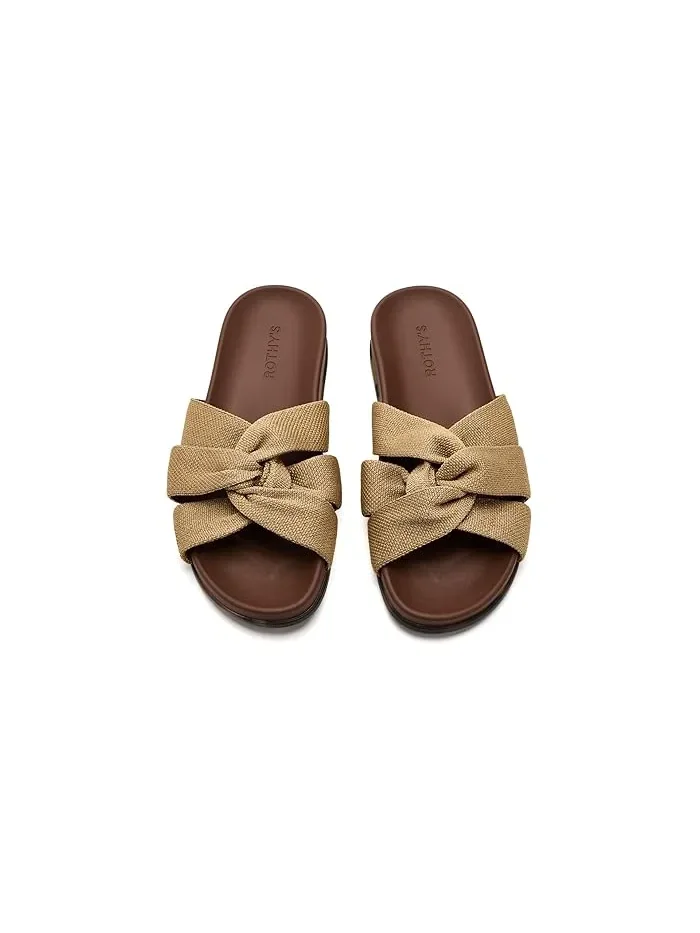 Сандалии с переплетением The Twist Slides Rothy's — изображение 2 из 4, золотистый