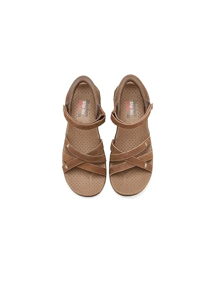 Сандалии кросс-страп с супинатором SKECHERS Reggae Natural Poise — изображение 2 из 4, бежевый