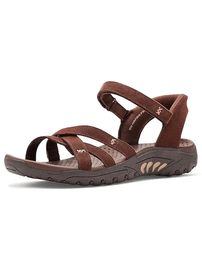 Сандалии с перекрестными ремешками Reggae - Natural Poise Hands Free Slip-Ins SKECHERS — изображение 1 из 4, шоколад