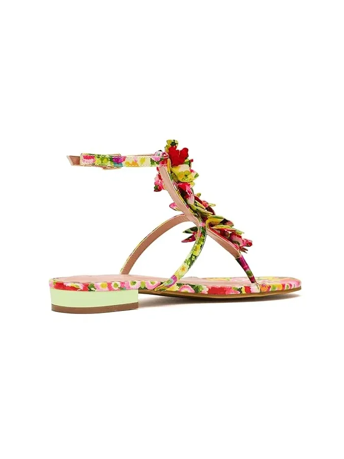 Сандалии с цветочным аппликациями Kenedy Blue by Betsey Johnson — изображение 3 из 4, зеленый мульти