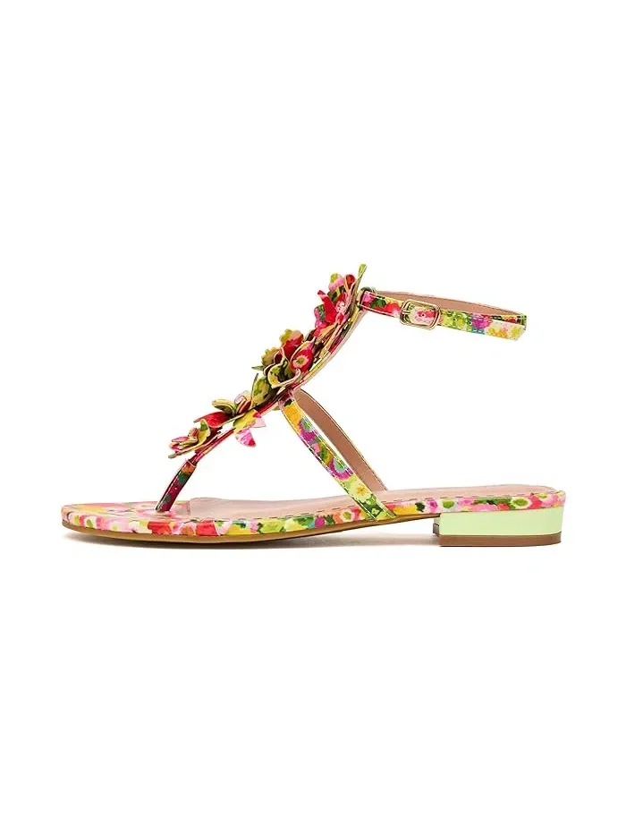Сандалии с цветочным аппликациями Kenedy Blue by Betsey Johnson — изображение 4 из 4, зеленый мульти
