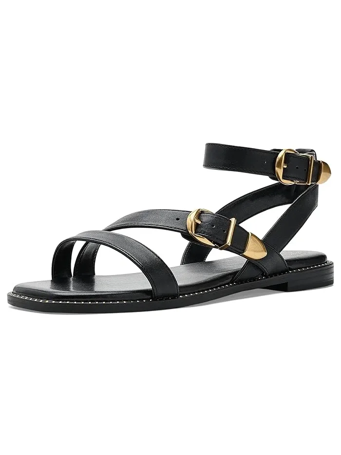 Сандалии плоские с двойной пряжкой Neiko Vince Camuto — изображение 1 из 4, черный