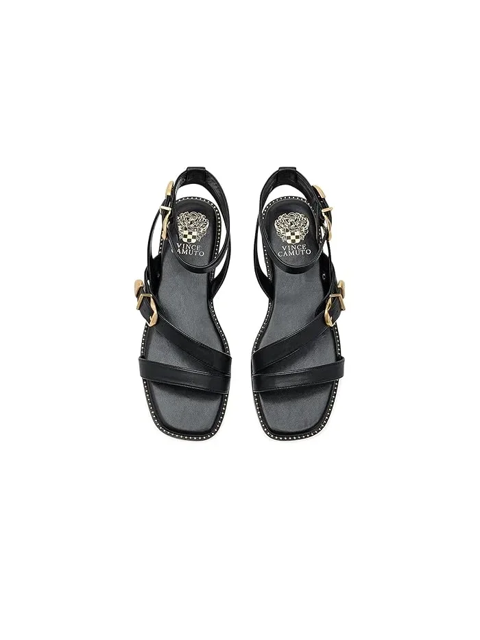Сандалии плоские с двойной пряжкой Neiko Vince Camuto — изображение 2 из 4, черный