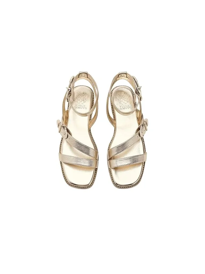 Сандалии плоские с двойной пряжкой Neiko Vince Camuto — изображение 2 из 4, золотистый