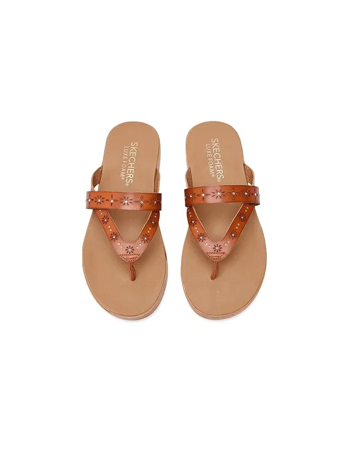 Сандалии с цветочным вырезом Summer Cove SKECHERS — изображение 2 из 4, бежевый