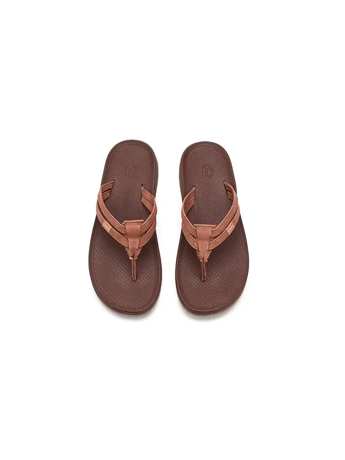 Сандалии кожаные Lowdown Leather Flip Chaco — изображение 2 из 4, каштановый