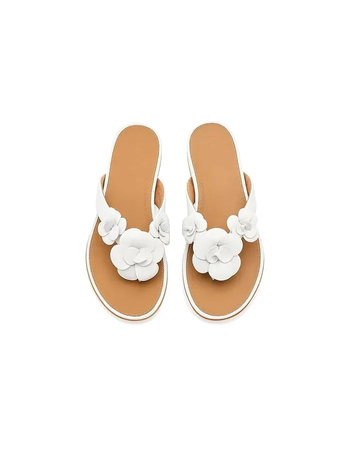 Сандалии FitFlop Gracie Flower Leather Flip-flops — изображение 2 из 4, белый