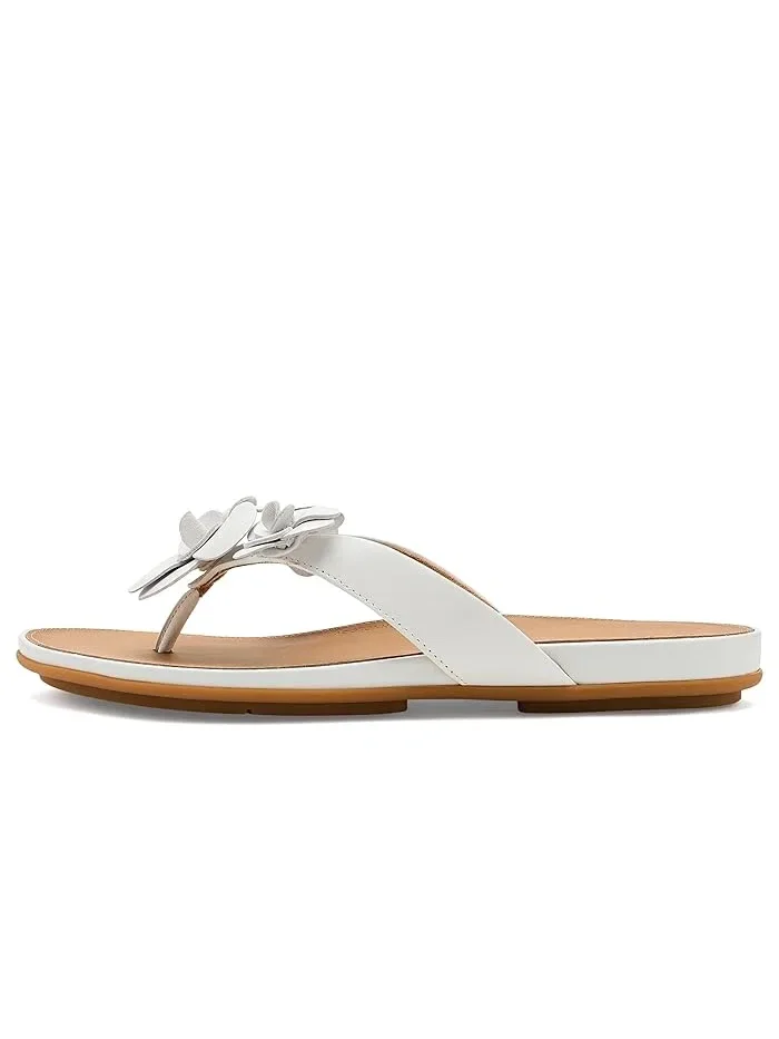 Сандалии FitFlop Gracie Flower Leather Flip-flops — изображение 4 из 4, белый