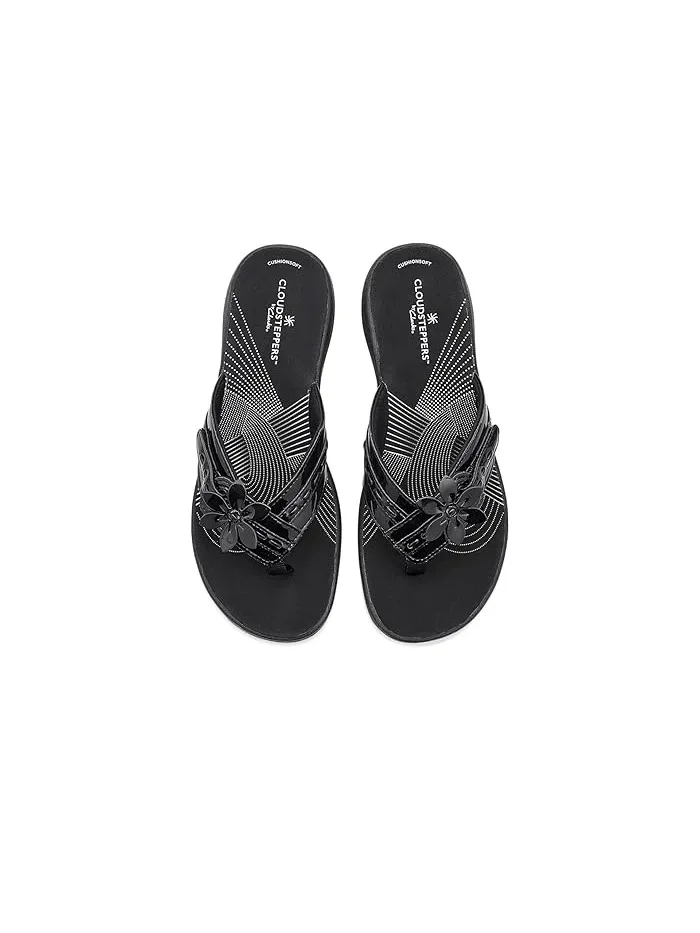 Сандалии с цветком Breeze Opal Clarks — изображение 2 из 4, черный