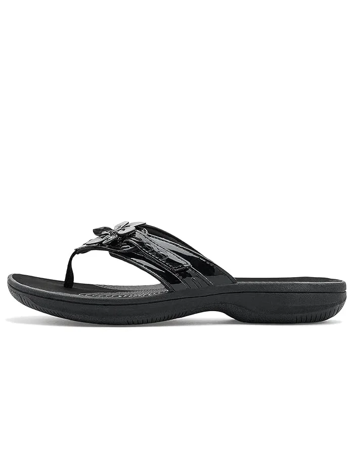 Сандалии с цветком Breeze Opal Clarks — изображение 4 из 4, черный