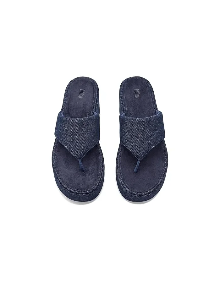 Сандалии FitFlop на танкетке джинсовые — изображение 2 из 4, темный джинсовый синий