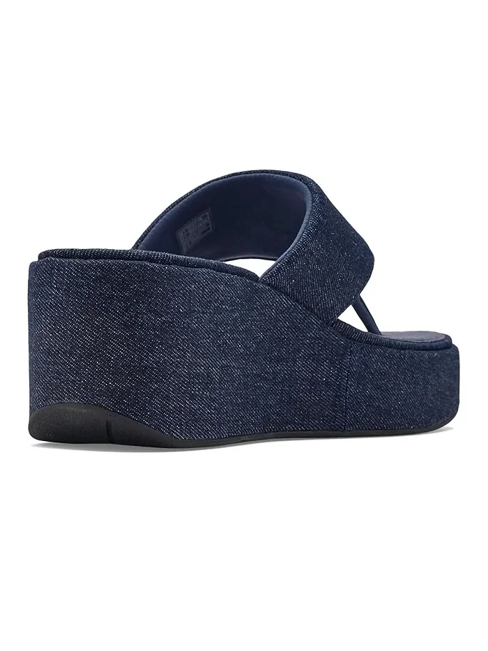 Сандалии FitFlop на танкетке джинсовые — изображение 3 из 4, темный джинсовый синий