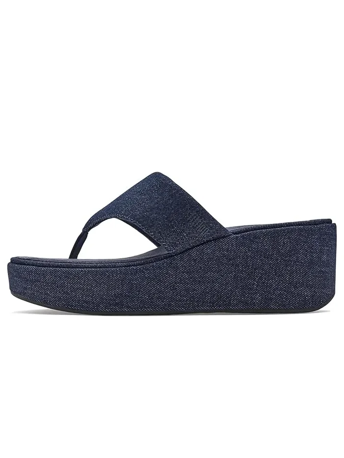 Сандалии FitFlop на танкетке джинсовые — изображение 4 из 4, темный джинсовый синий