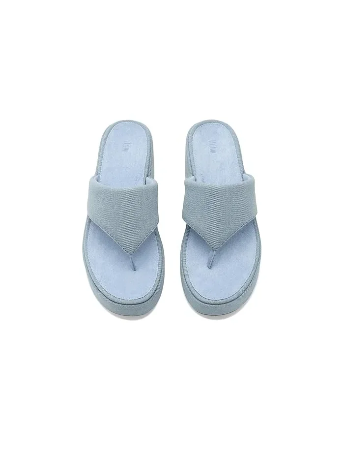 Босоножки с каблуком Platfforms Denim Wedge FitFlop — изображение 2 из 4, светлый джинсовый синий