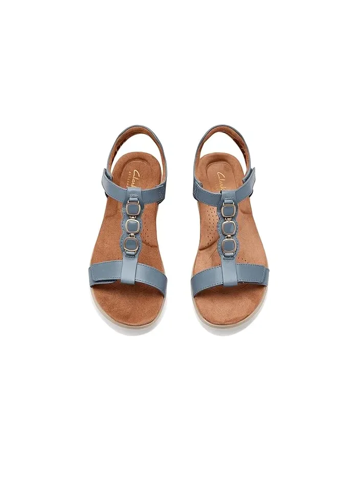 Сандалии с контурной стелькой Kitly Gem Clarks — изображение 2 из 4, джинсовый синий синий