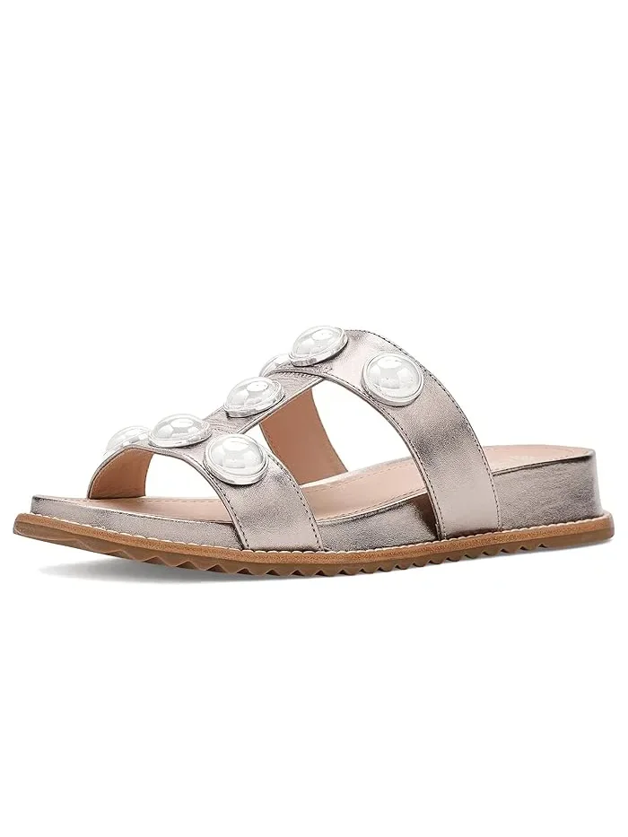 Сандалии с декором Chandler Johnston & Murphy, Pewter Metallic Sheepskin
