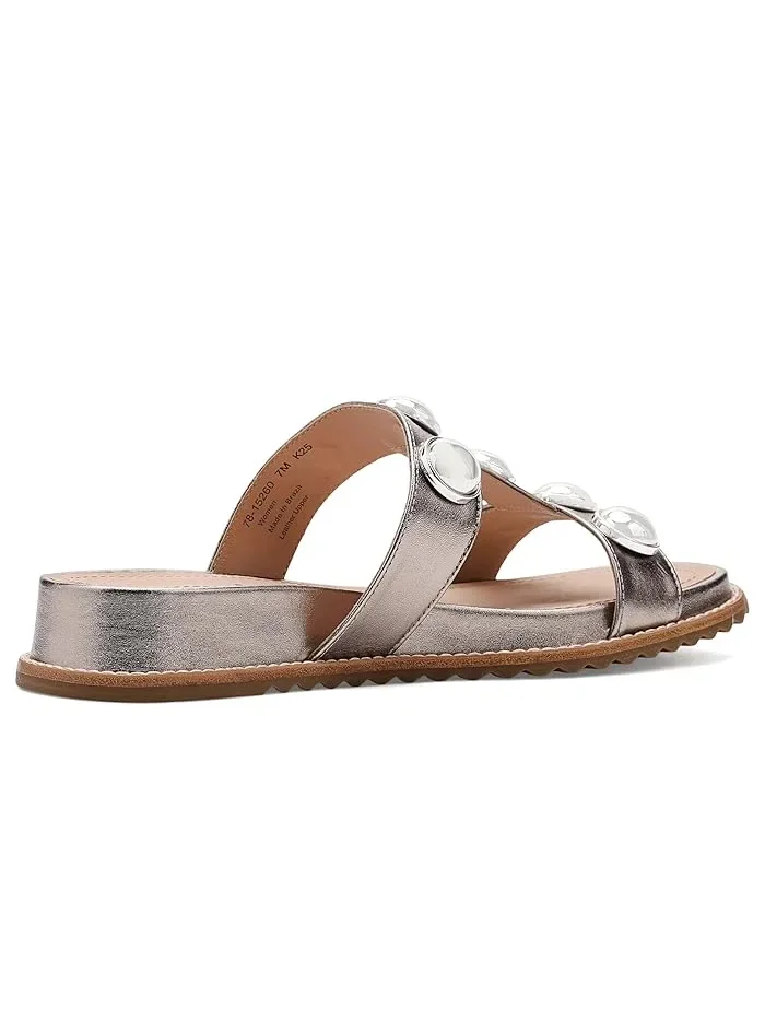 Сандалии с декором Chandler Johnston & Murphy, Pewter Metallic Sheepskin — изображение 3 из 4, серебристый