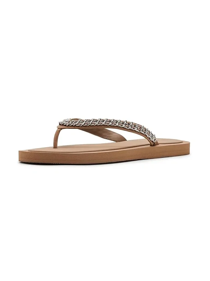 Сандалии с цепочкой Kira Tory Burch — изображение 1 из 4, бежевый