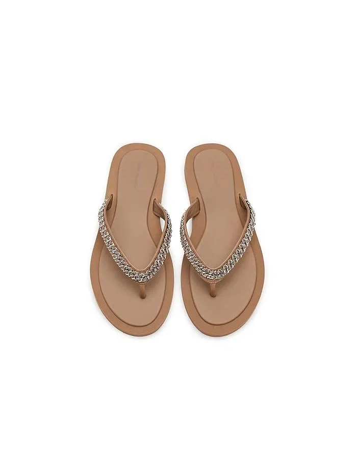 Сандалии с цепочкой Kira Tory Burch — изображение 2 из 4, бежевый