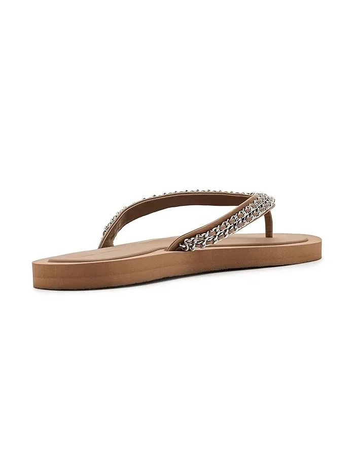 Сандалии с цепочкой Kira Tory Burch — изображение 3 из 4, бежевый